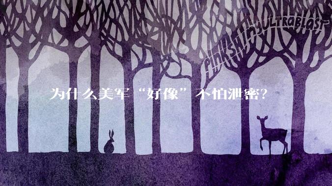 为什么美军“好像”不怕泄密？