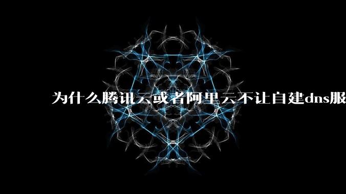 为什么腾讯云或者阿里云不让自建dns服务器?