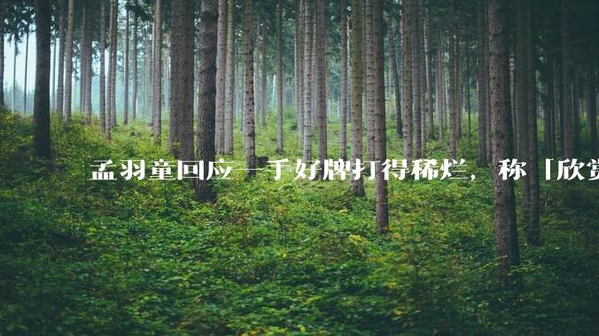 孟羽童回应一手好牌打得稀烂，称「欣赏自己的野心和向上攀登的勇气」，如何看待她的表态？